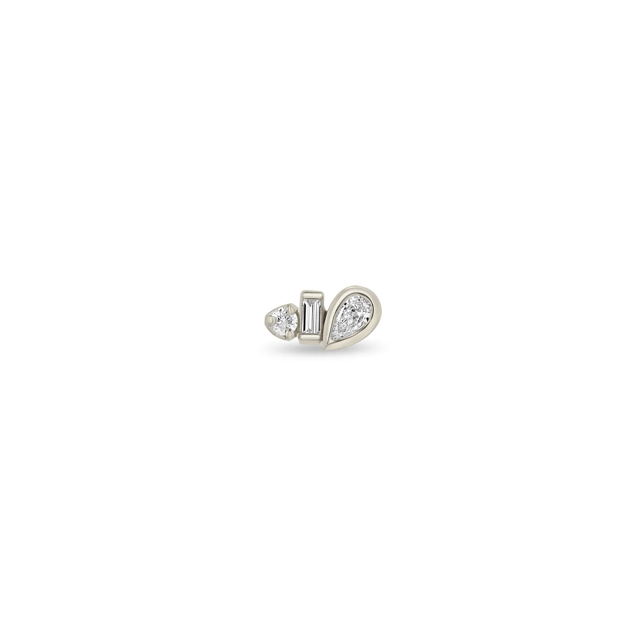 14k Paris Mixed Cut Diamond Studs