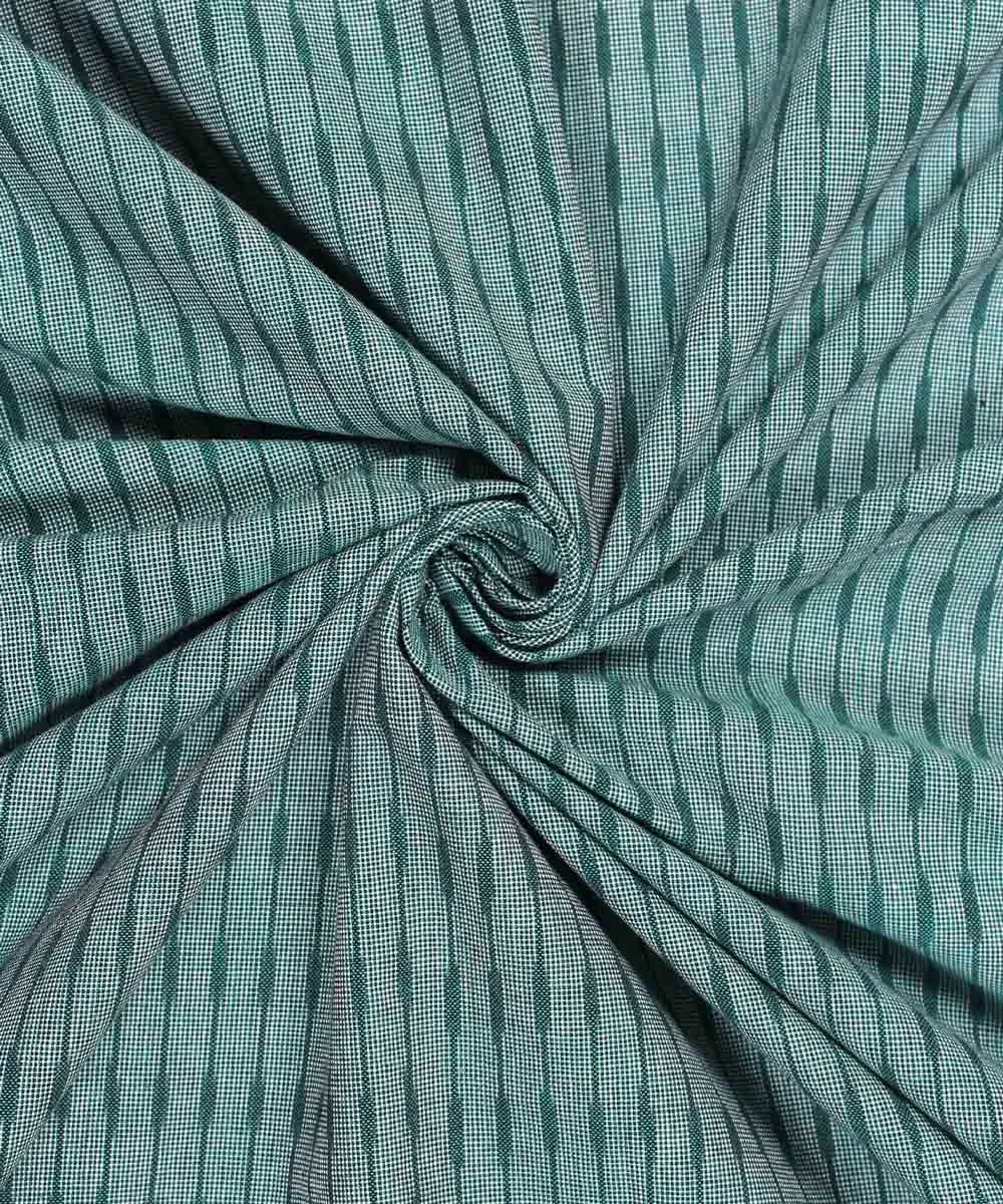 1.4m Green Handloom Cotton Ikat Fabric