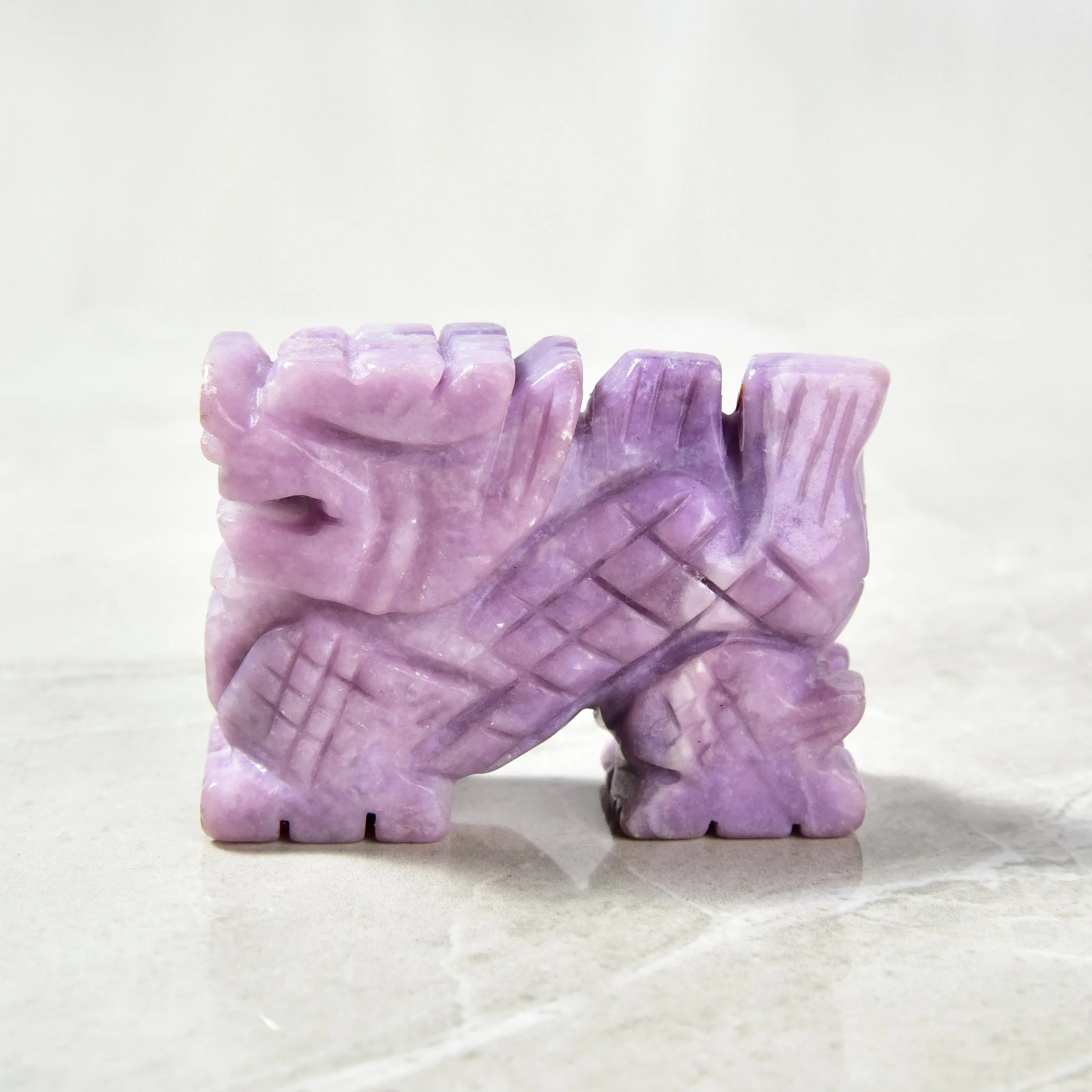 2.5 Lepidolite Dragon Natural Gemstone Carving