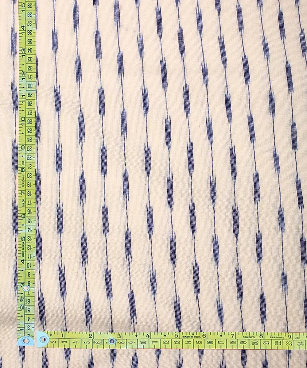 2.5 m Offwhite striped cotton handloom pochampally ikat fabric