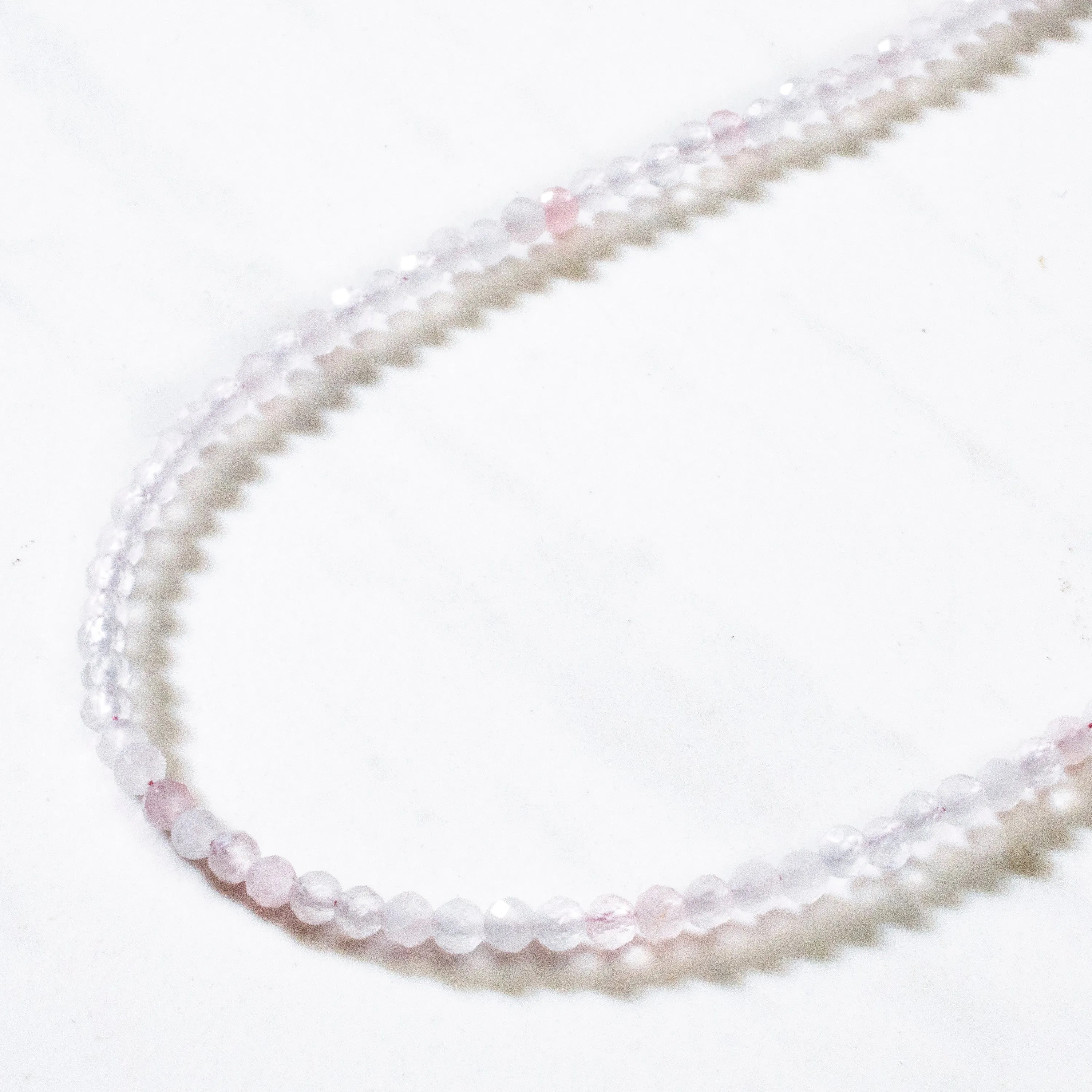 3mm Rose Quartz Faceted 31 Necklace / Multi Wrap Bracelet