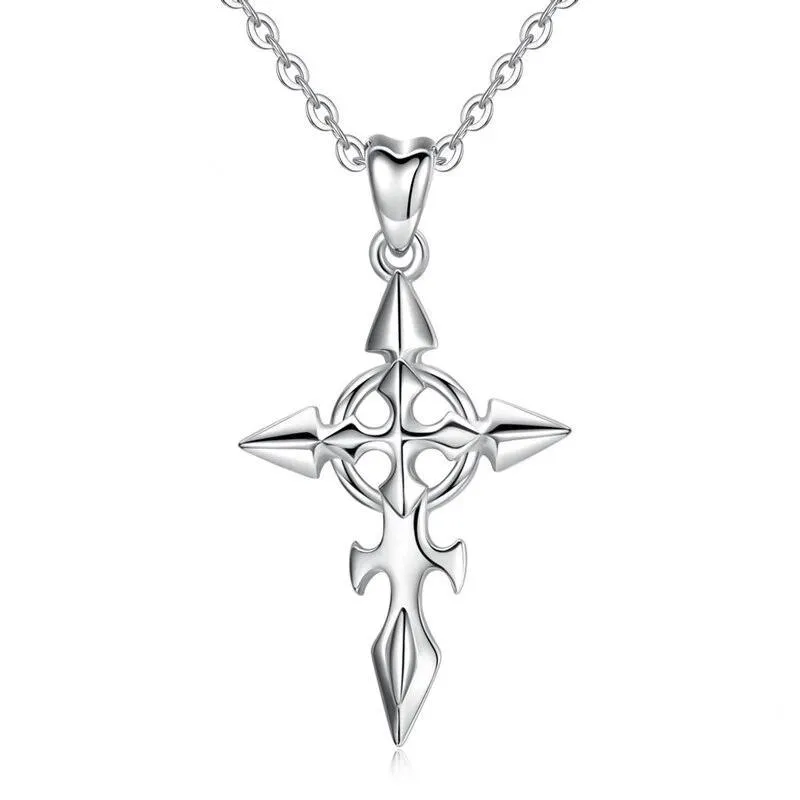 925 Sterling Silver Ortodox Celtic Cross Necklace