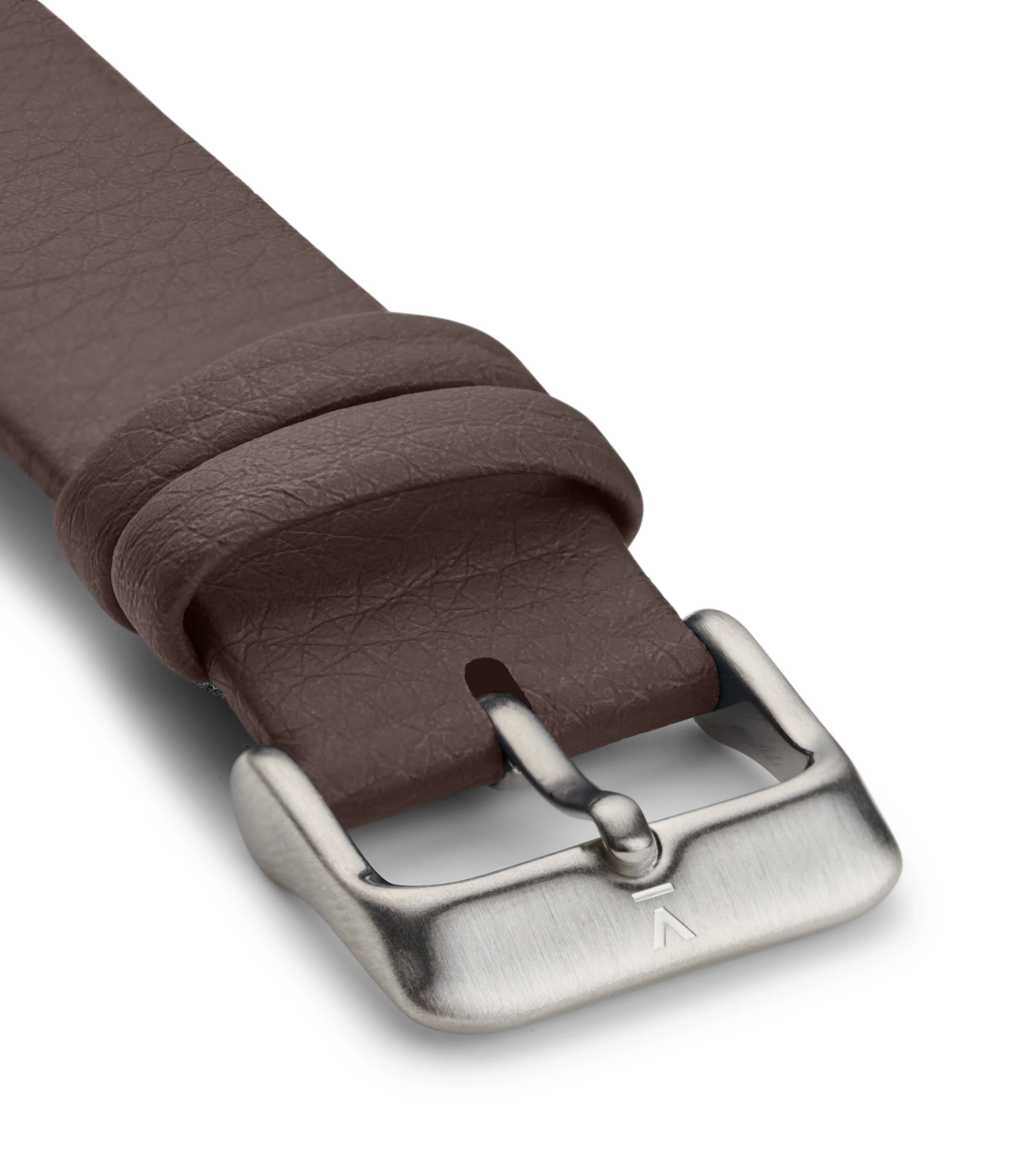 Aalto Watch with Silver & White Dial | Brown Vegan Leather Strap