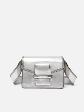 Ada Leather Crossbody Bag | Silver