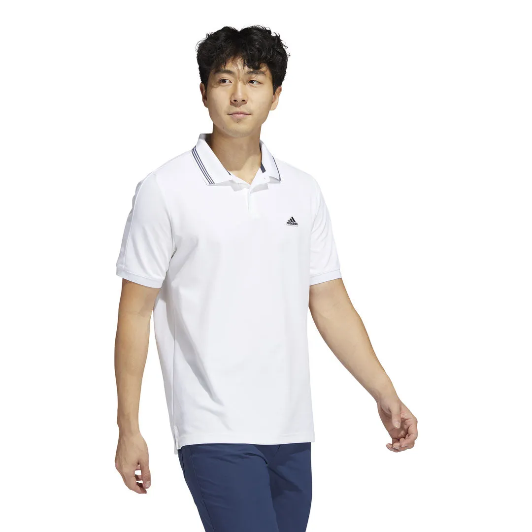 adidas Golf Go-To Pique Polo - White/Crew Navy