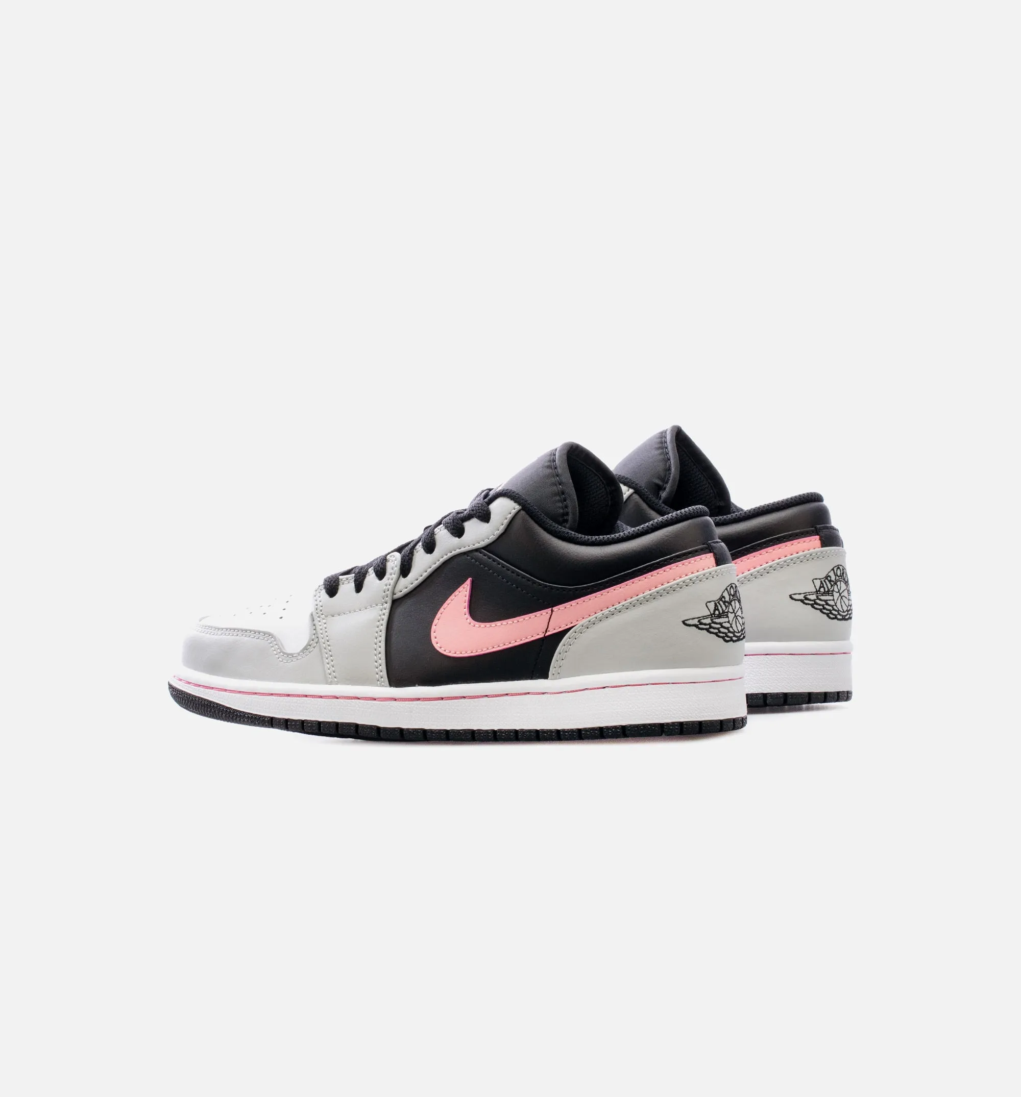 Air Jordan 1 Low Grey Fog Bleached Coral Mens Lifestyle Shoe - Black/Grey/Pink