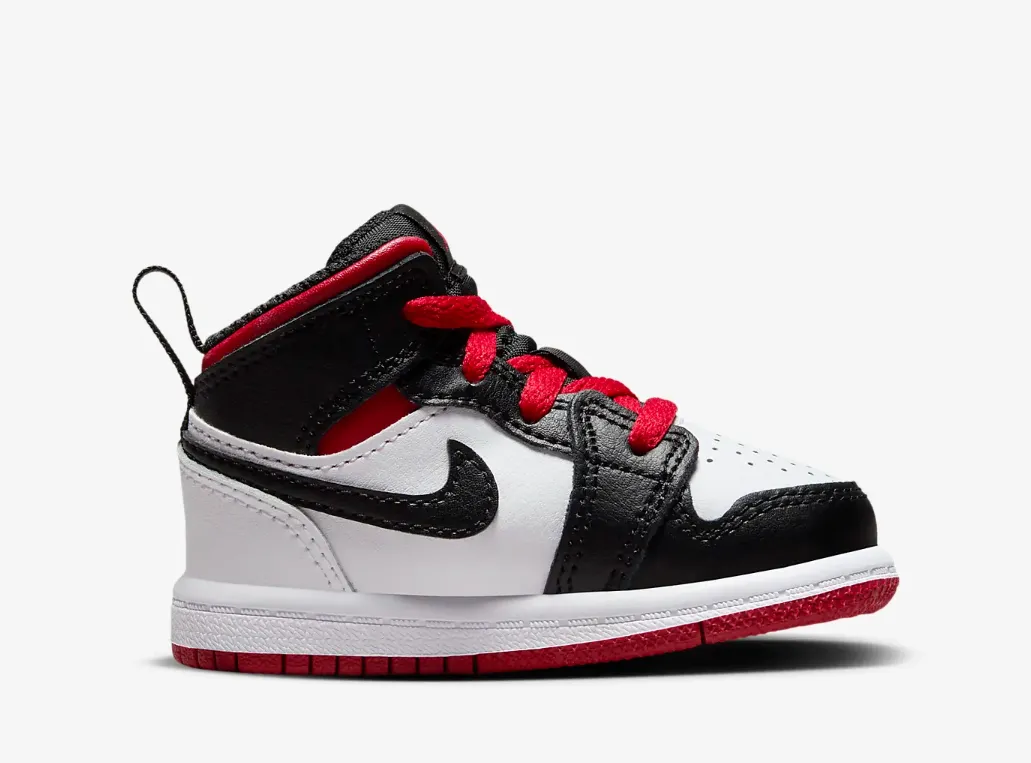 Air Jordan 1 Mid White Gym Red Black (GS)