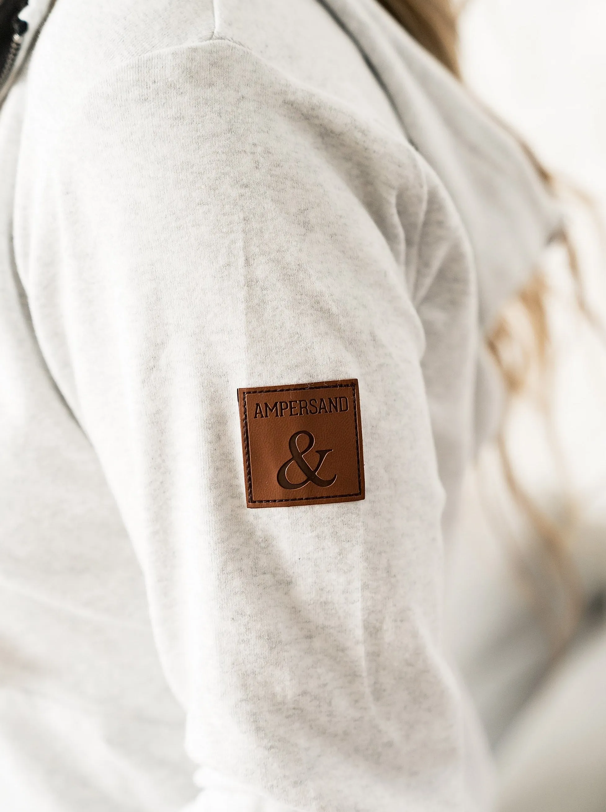 Ampersand Ave Light Grey Full Zip-Peace and Quiet