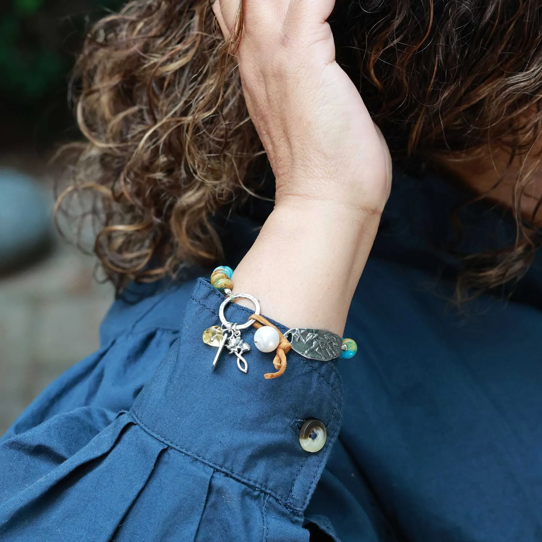 Apache - Rustic Turquoise and Sterling Silver Bracelet