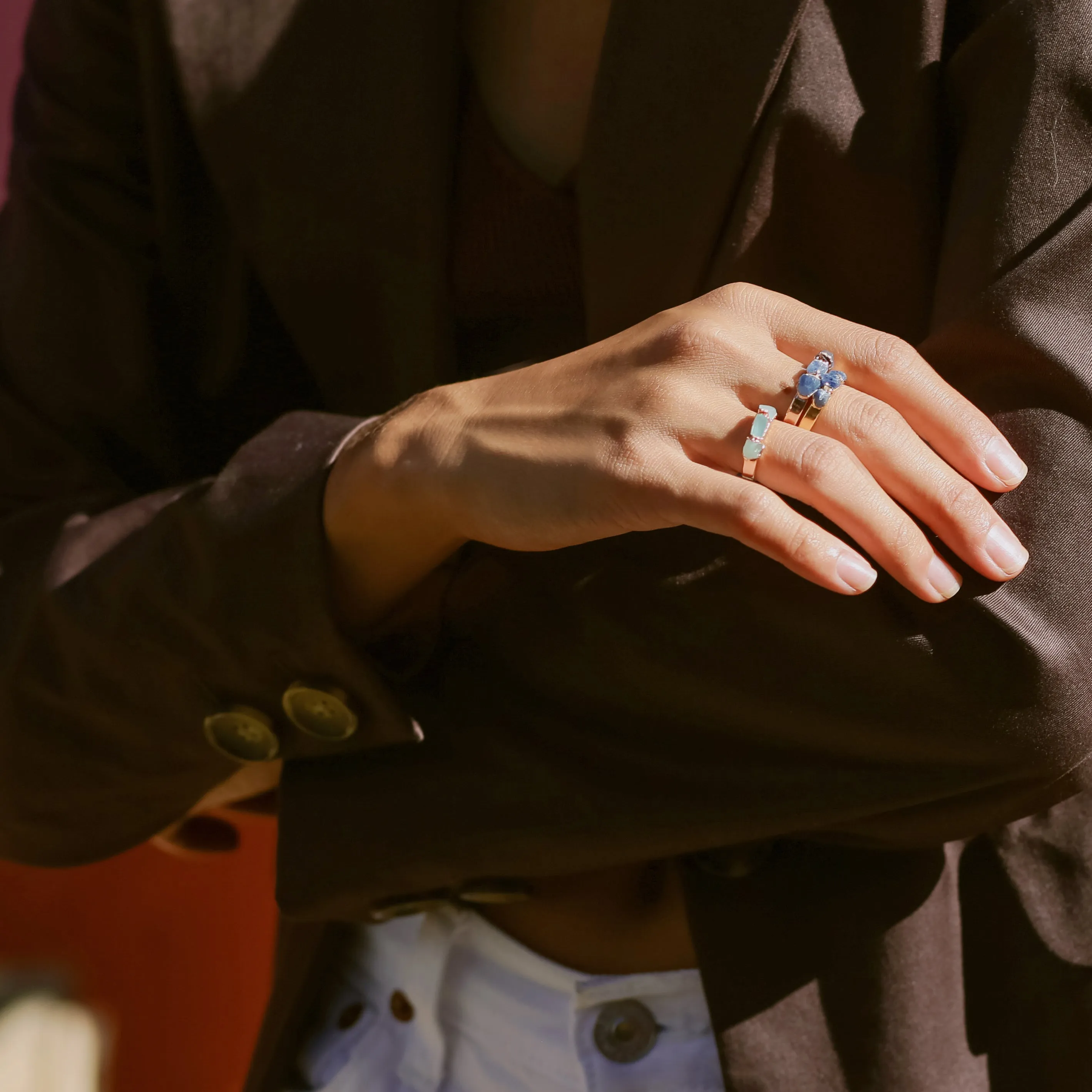 Aquamarine Stacking Ring