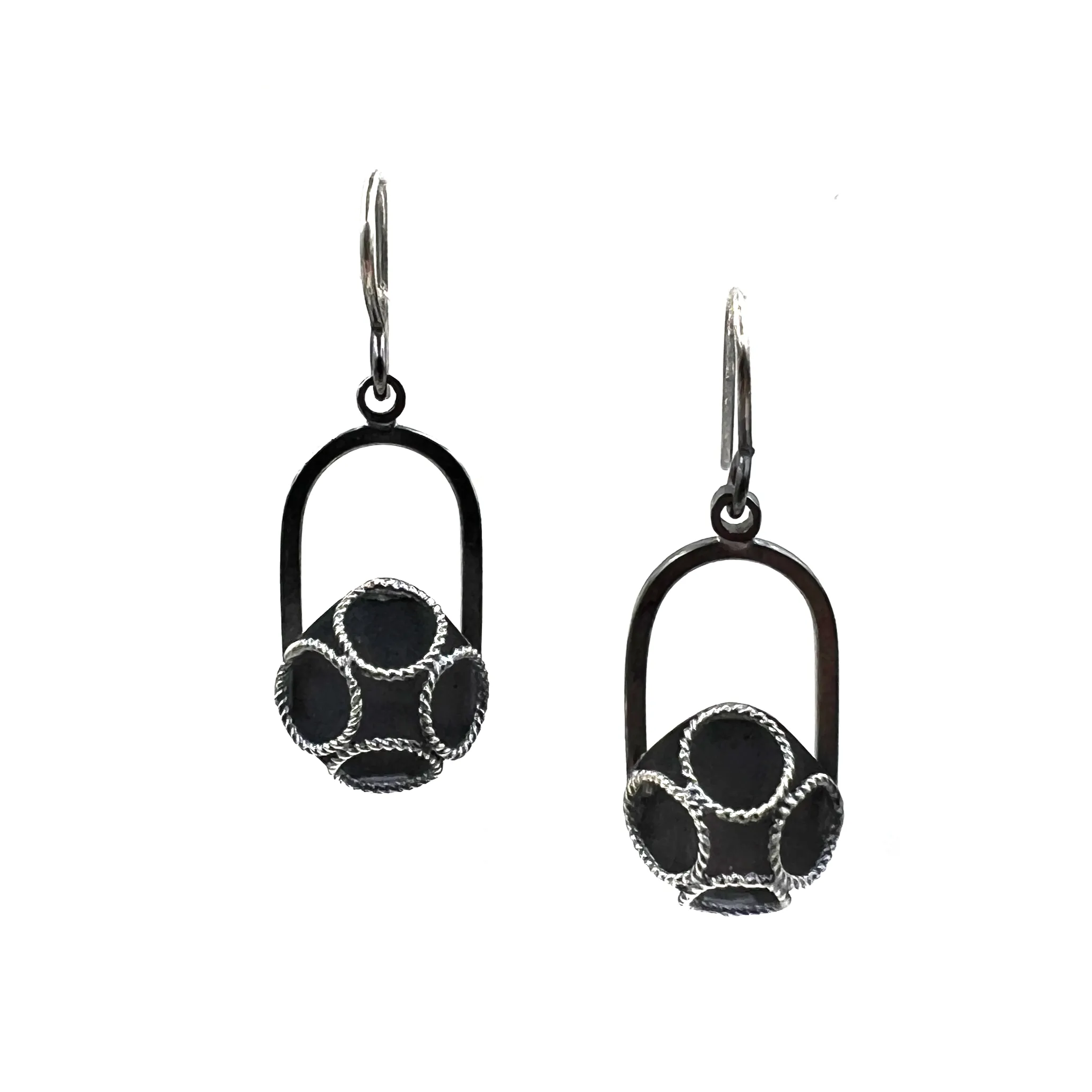 Arched Pinwheel Puff Twist Earrings