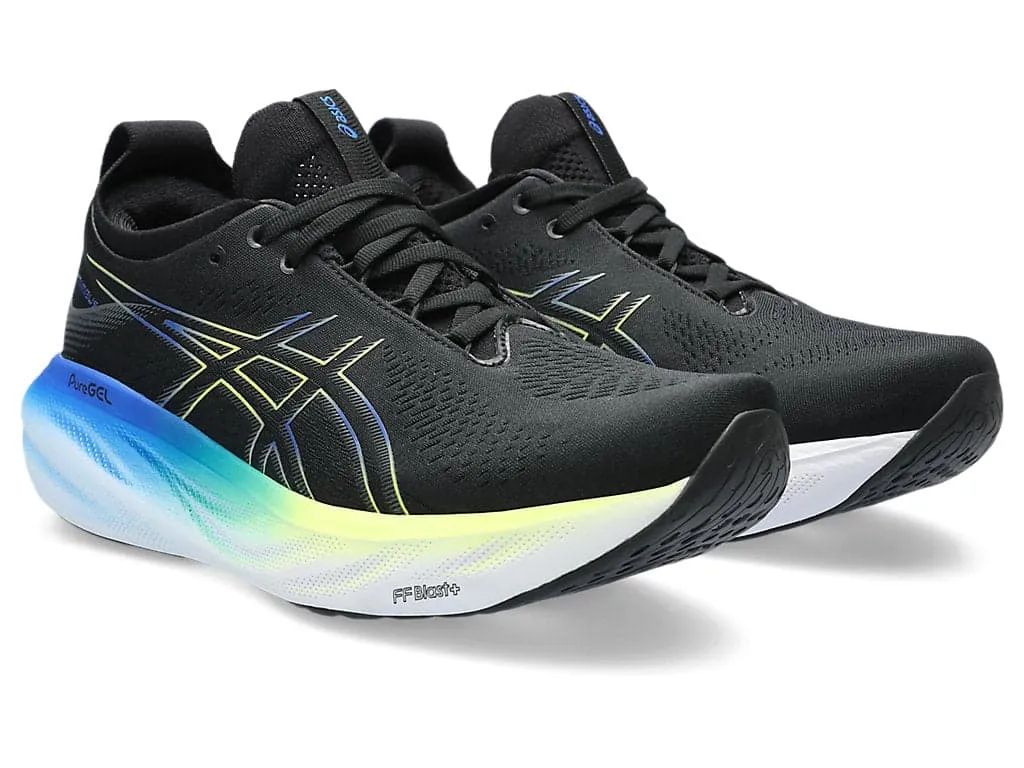 Asics Men's GEL-NIMBUS 25 WIDE - BLACK/GLOW YELLOW