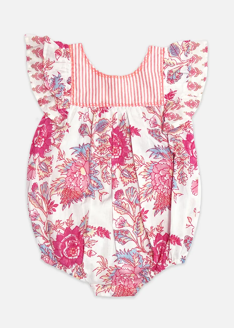 Baby Floral Romper Rose