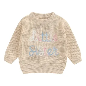 Baby Girls Deluxe Sweater - LITTLE SISTER