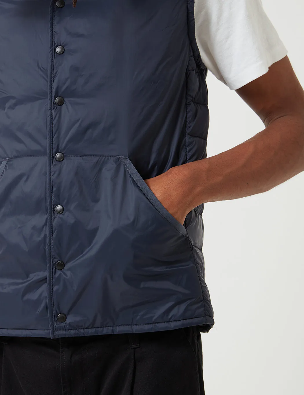 Barbour Collarless Baffle Gilet - Navy Blue