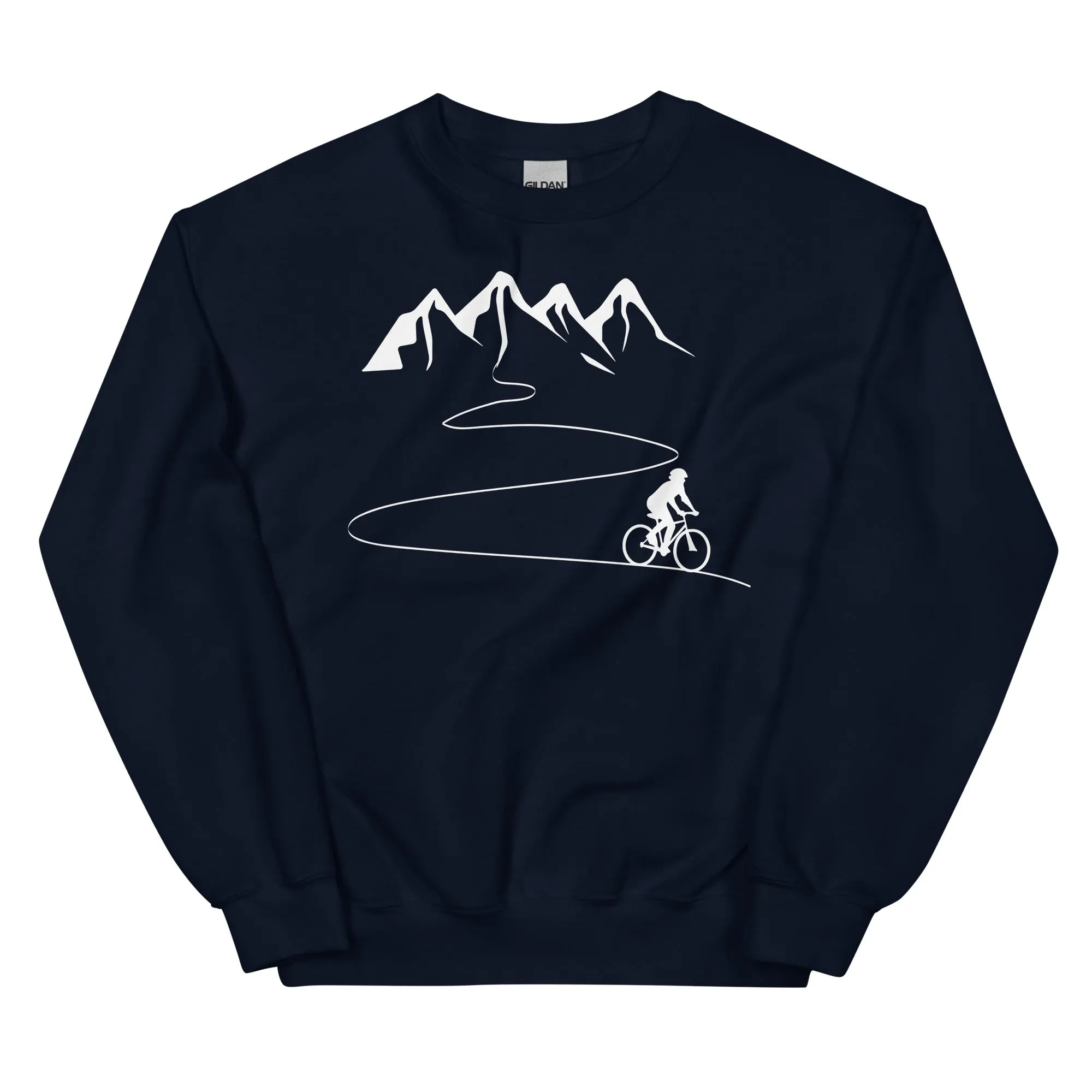 Berge - Kurve Linie - Radfahren -   - Unisex Crew Neck Sweatshirt | Gildan 18000