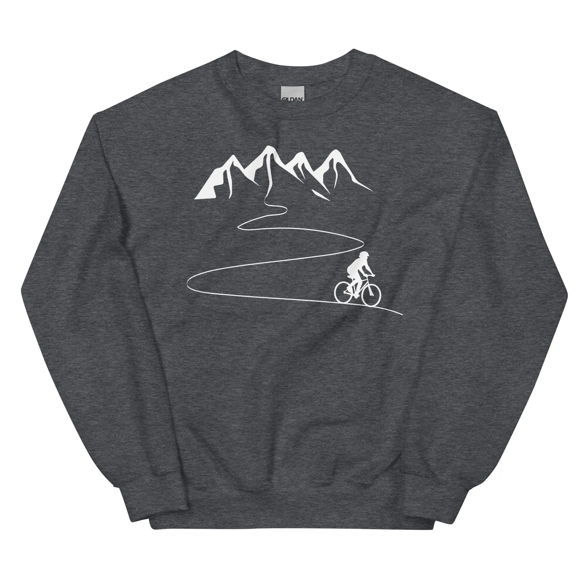 Berge - Kurve Linie - Radfahren -   - Unisex Crew Neck Sweatshirt | Gildan 18000