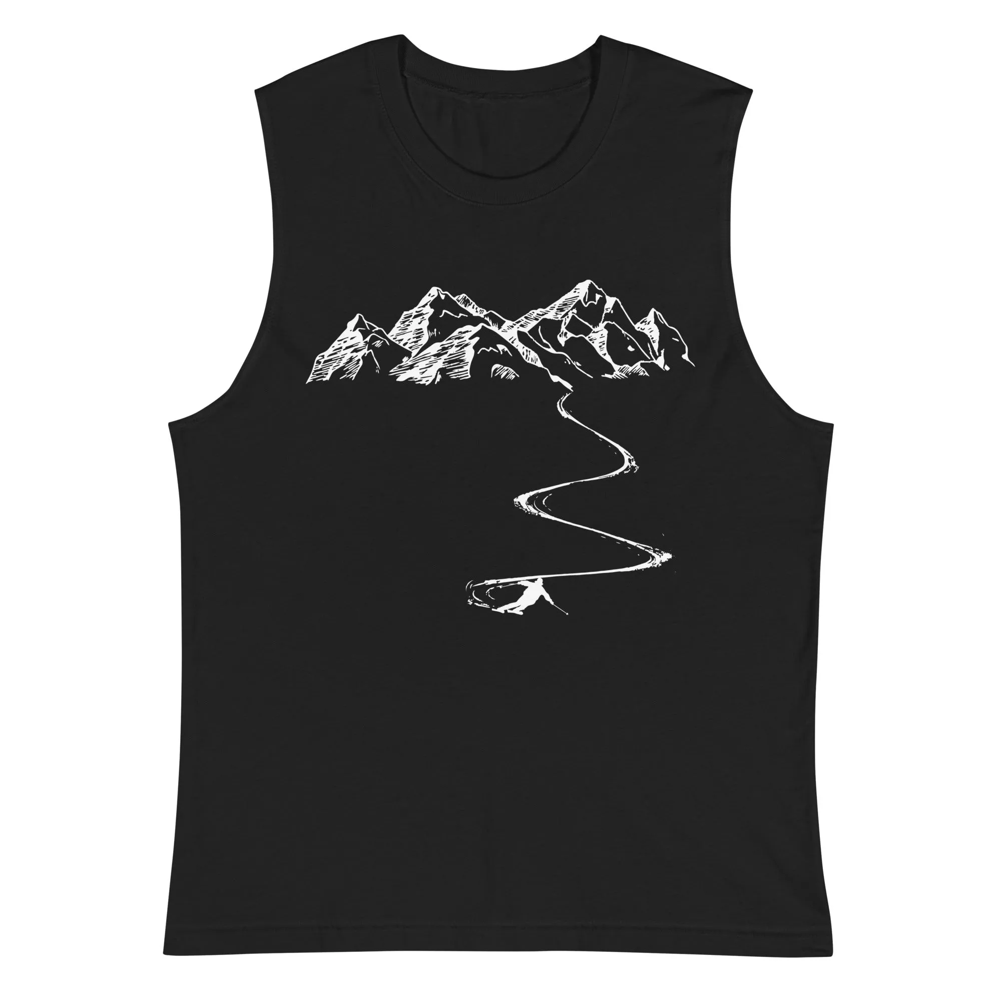 Berge - Kurve Linie - Skifahren - (SK)  - Unisex Muscle Shirt | Bella   Canvas 3483