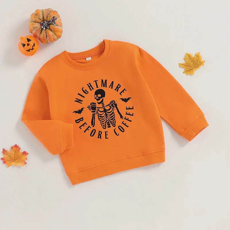 Big Kids (to 12Y) Halloween Sweatshirt - Nightmare Before Coffee