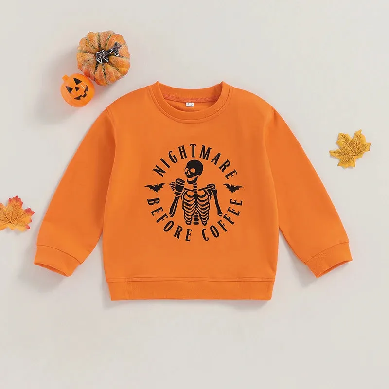 Big Kids (to 12Y) Halloween Sweatshirt - Nightmare Before Coffee