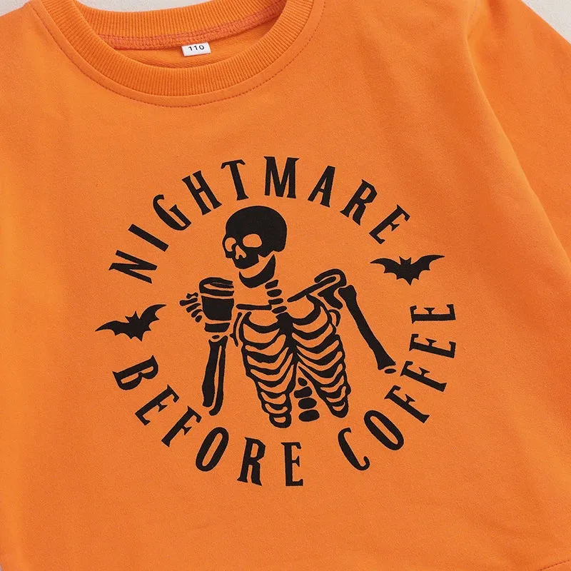 Big Kids (to 12Y) Halloween Sweatshirt - Nightmare Before Coffee