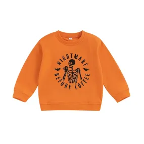 Big Kids (to 12Y) Halloween Sweatshirt - Nightmare Before Coffee