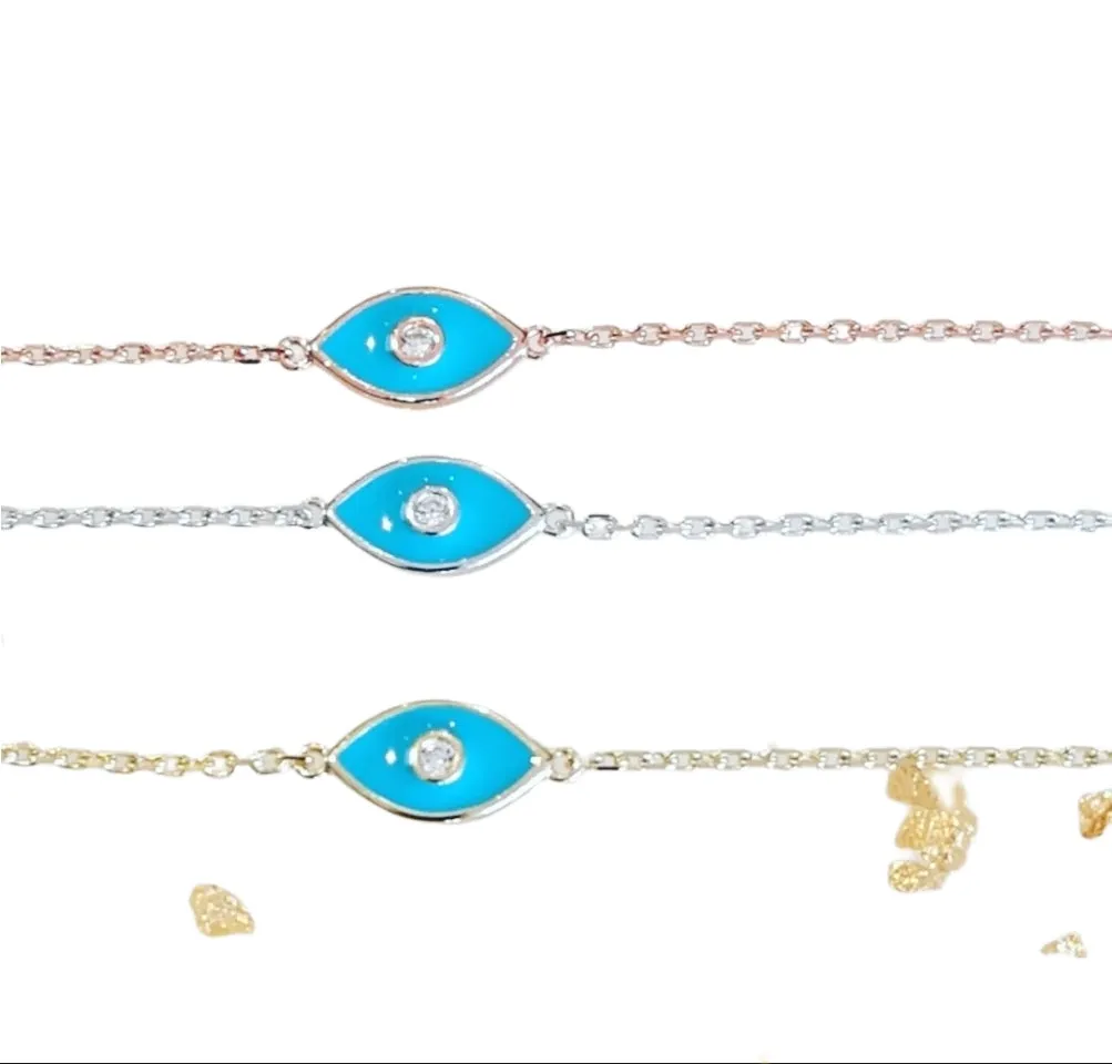 Bijoux blue evil eye bracelet Gold, Silver, Rose Gold