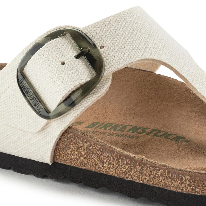 Birkenstock Women's Gizeh Vegan Big Buckle Textile (Eggshell - Wide Fit)