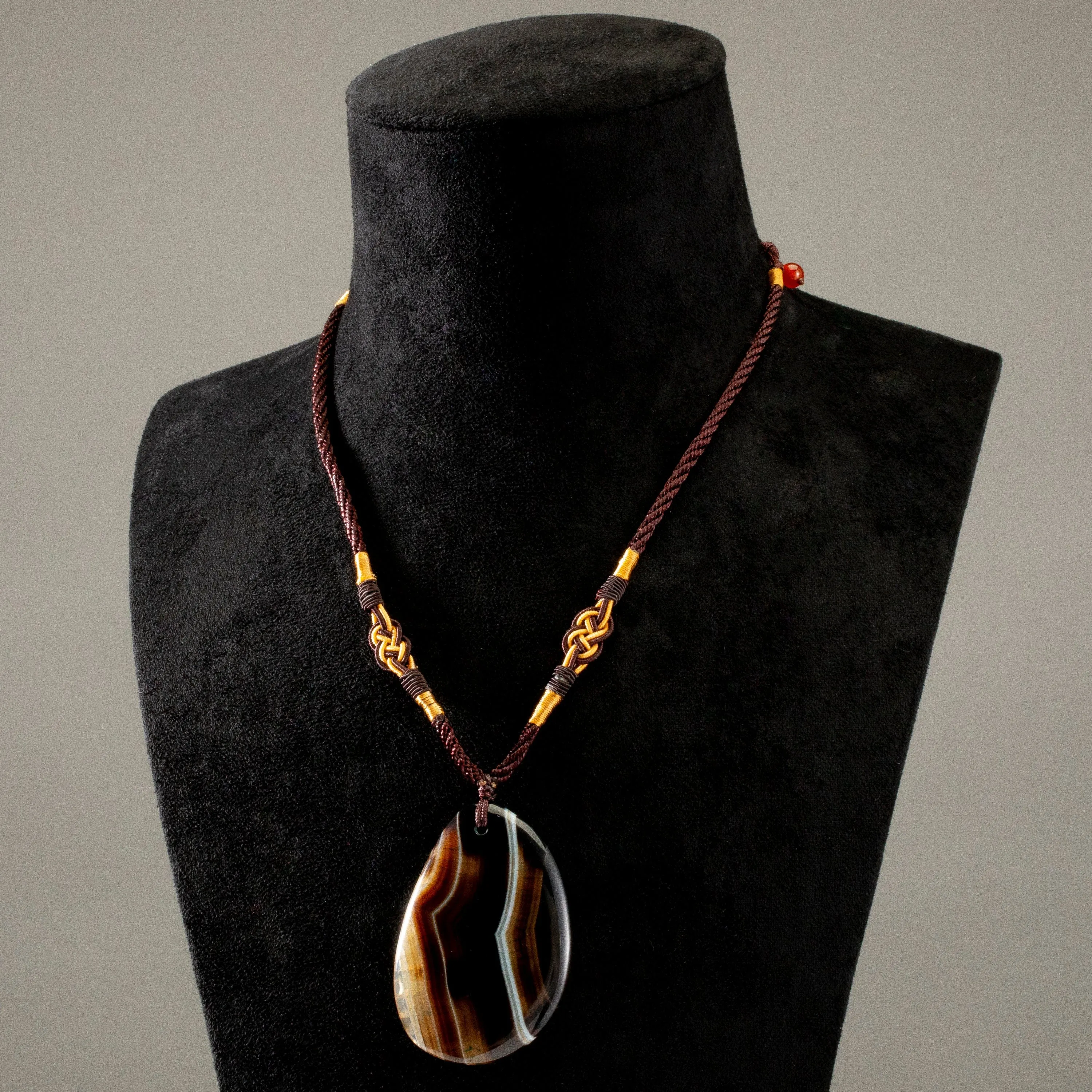 Black Agate Geode Slice Necklace