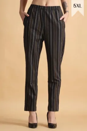 Black Multi Striped Palazzo Pant