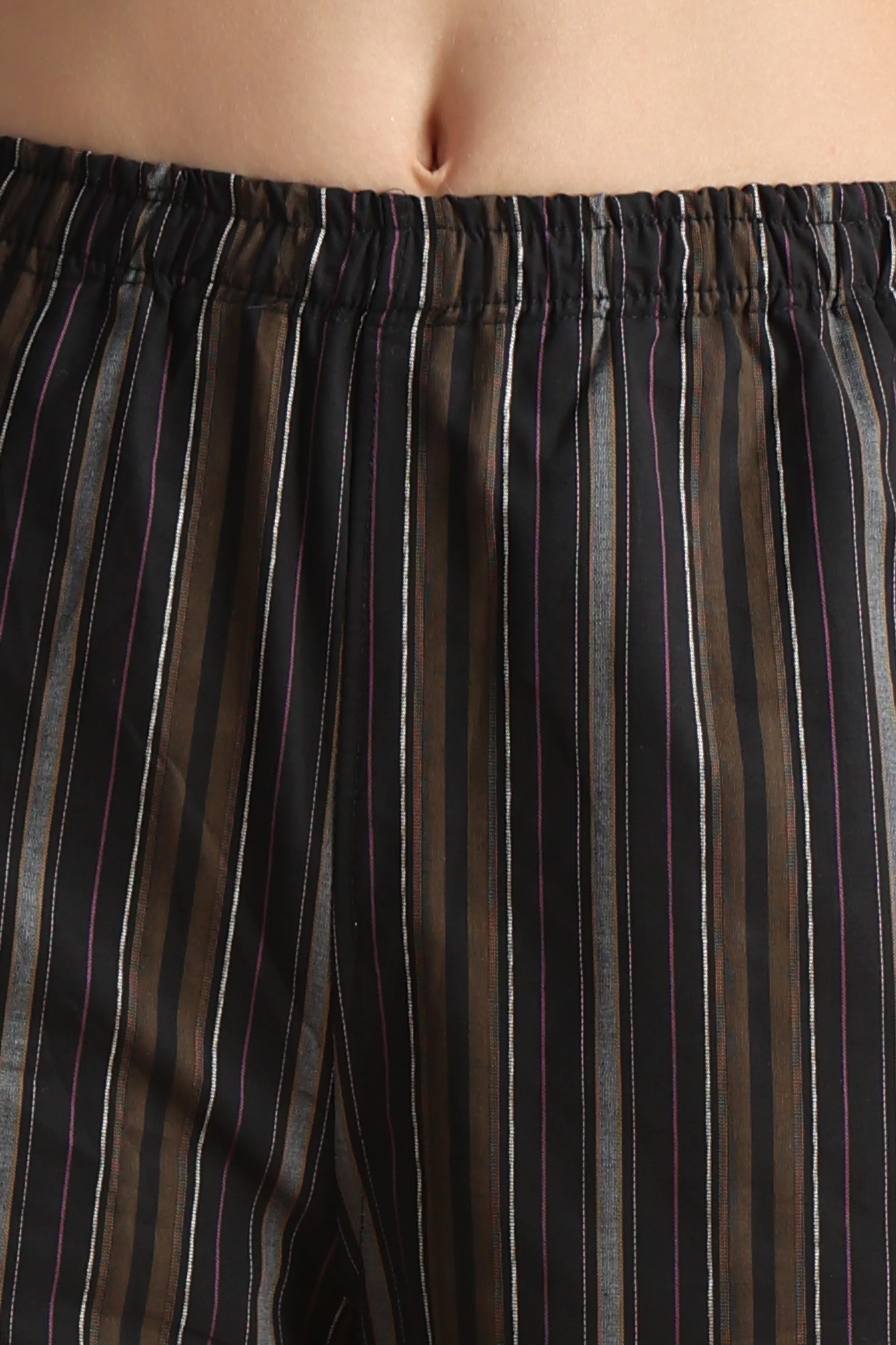 Black Multi Striped Palazzo Pant