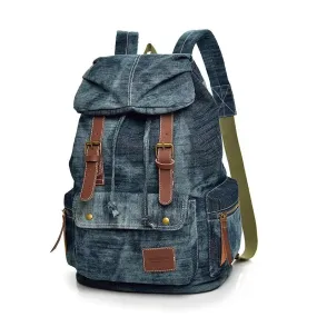 Blue Denim with Drawstring Casual 20 to 35 Litre Backpack