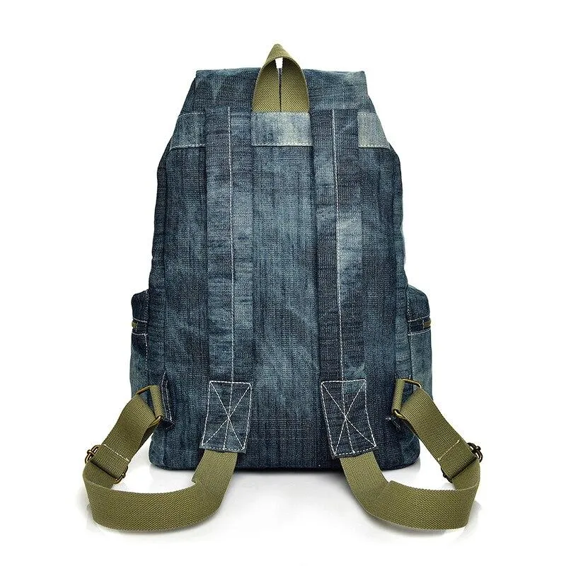 Blue Denim with Drawstring Casual 20 to 35 Litre Backpack