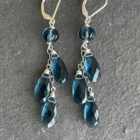 Blue Jeans Cascade Earrings, leverback