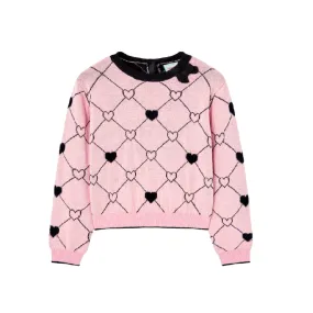 Boboli Hearts knitting sweater for girls 727499 3832 pink