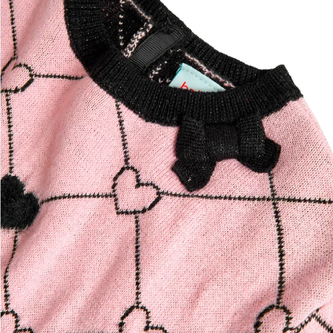 Boboli Hearts knitting sweater for girls 727499 3832 pink