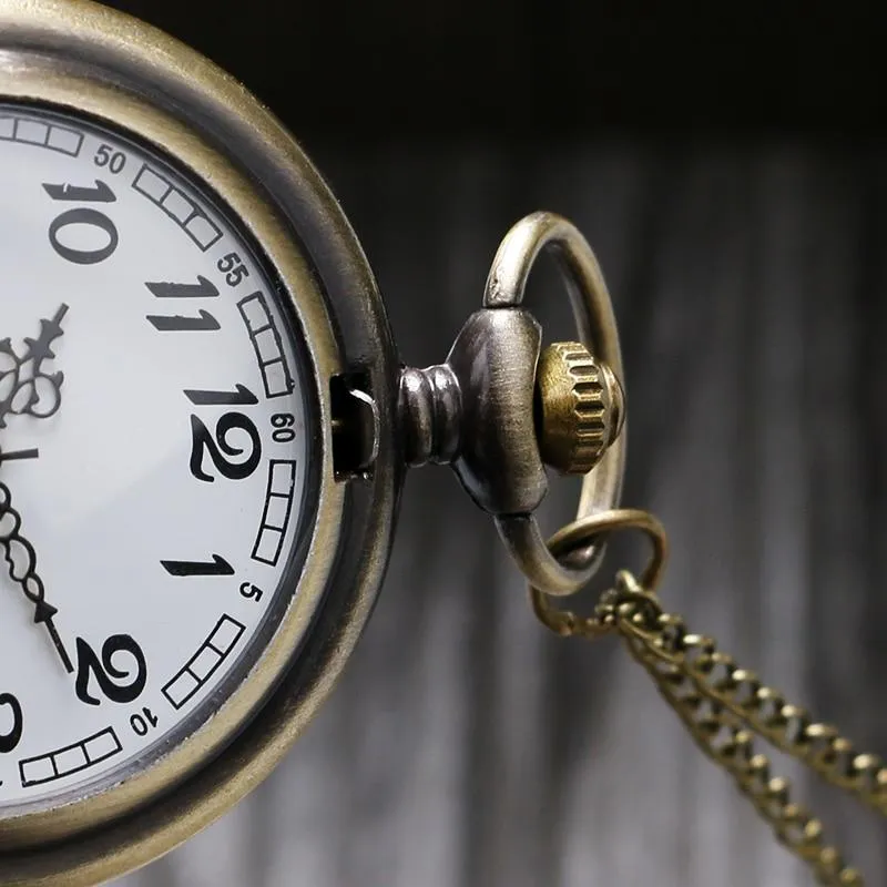 Bronze Pocket Watch with Norse Themed Valknut Carving