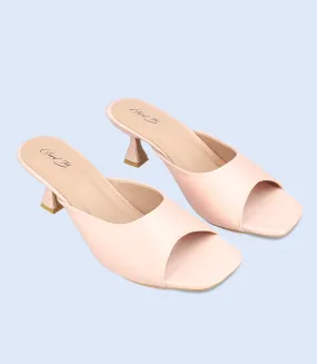 BW7404-TEA-PINK-Women Formal Slipper Heels