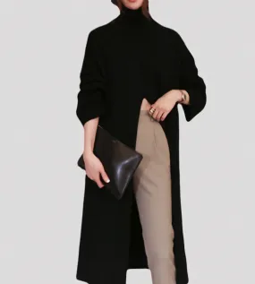 Caleb Turtle Neck Long Slit Sweater