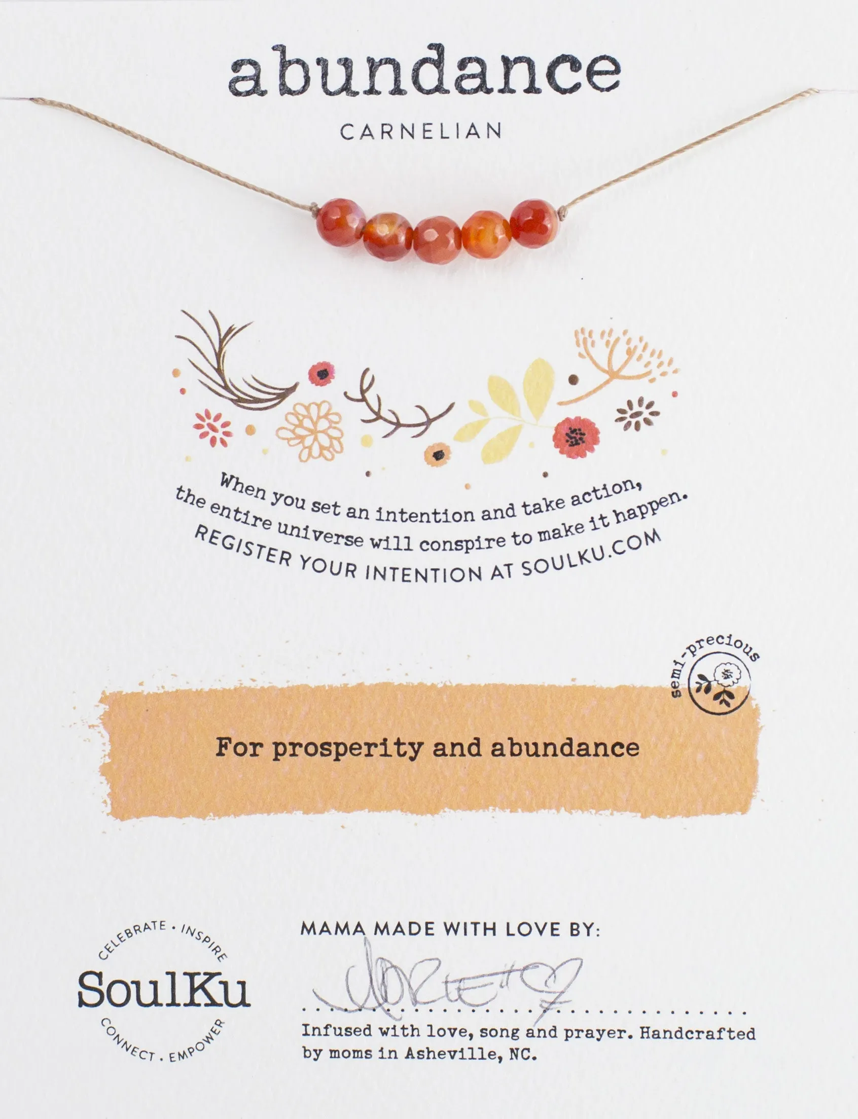 Carnelian Intention Necklace for Abundance