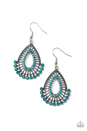 Castle Collection Blue Rhinestone Earrings - Paparazzi Accessories