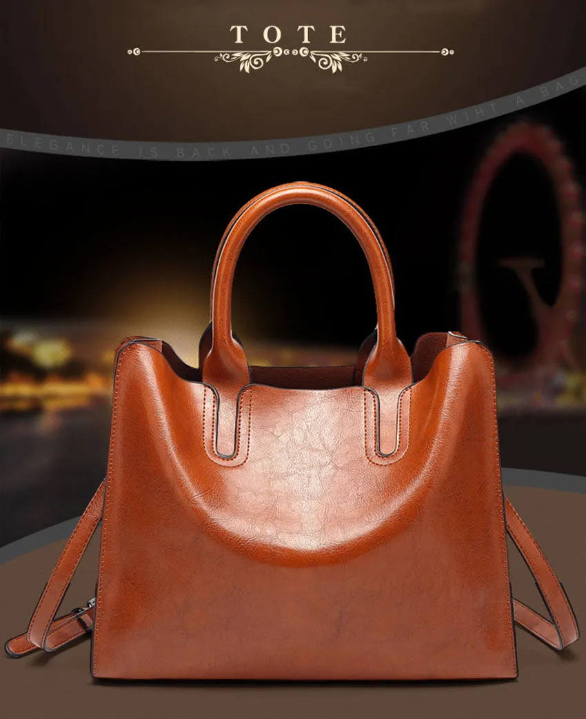 Casual PU Leather Tote Bag, Shoulder Bag and Handbag