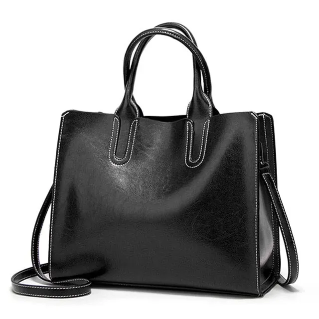 Casual PU Leather Tote Bag, Shoulder Bag and Handbag