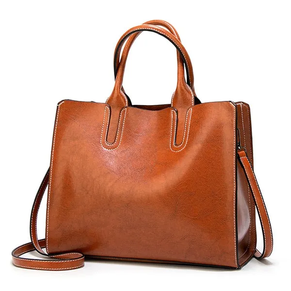 Casual PU Leather Tote Bag, Shoulder Bag and Handbag