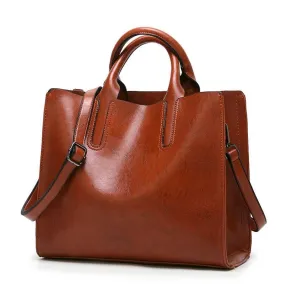 Casual PU Leather Tote Bag, Shoulder Bag and Handbag