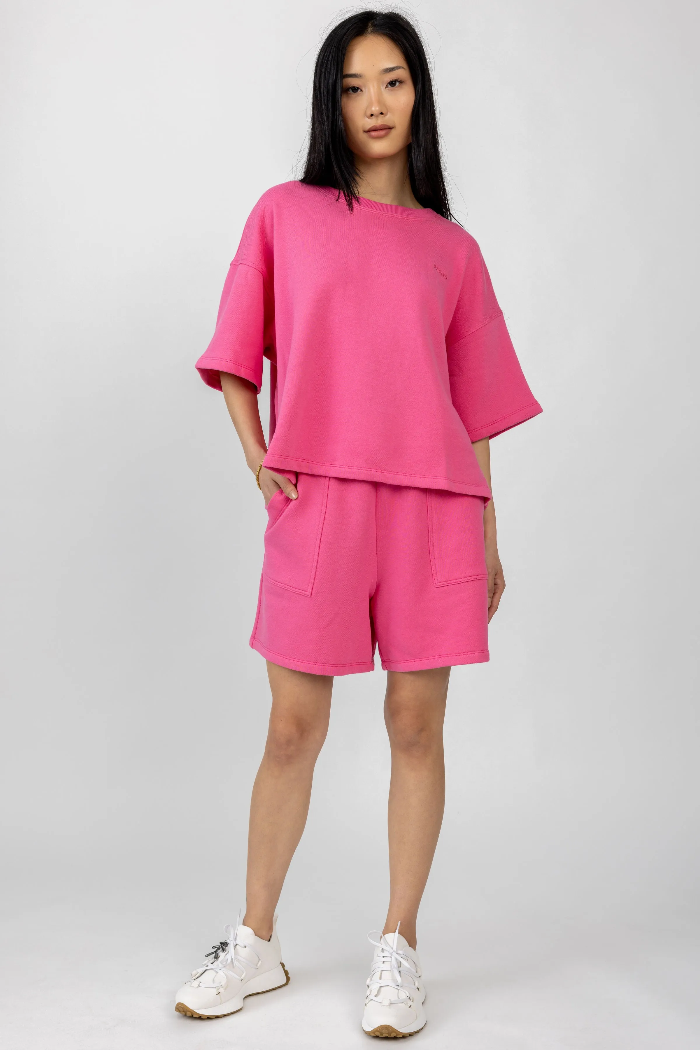 Chandler Short Sleeve Sweatshirt in Pink Pepper