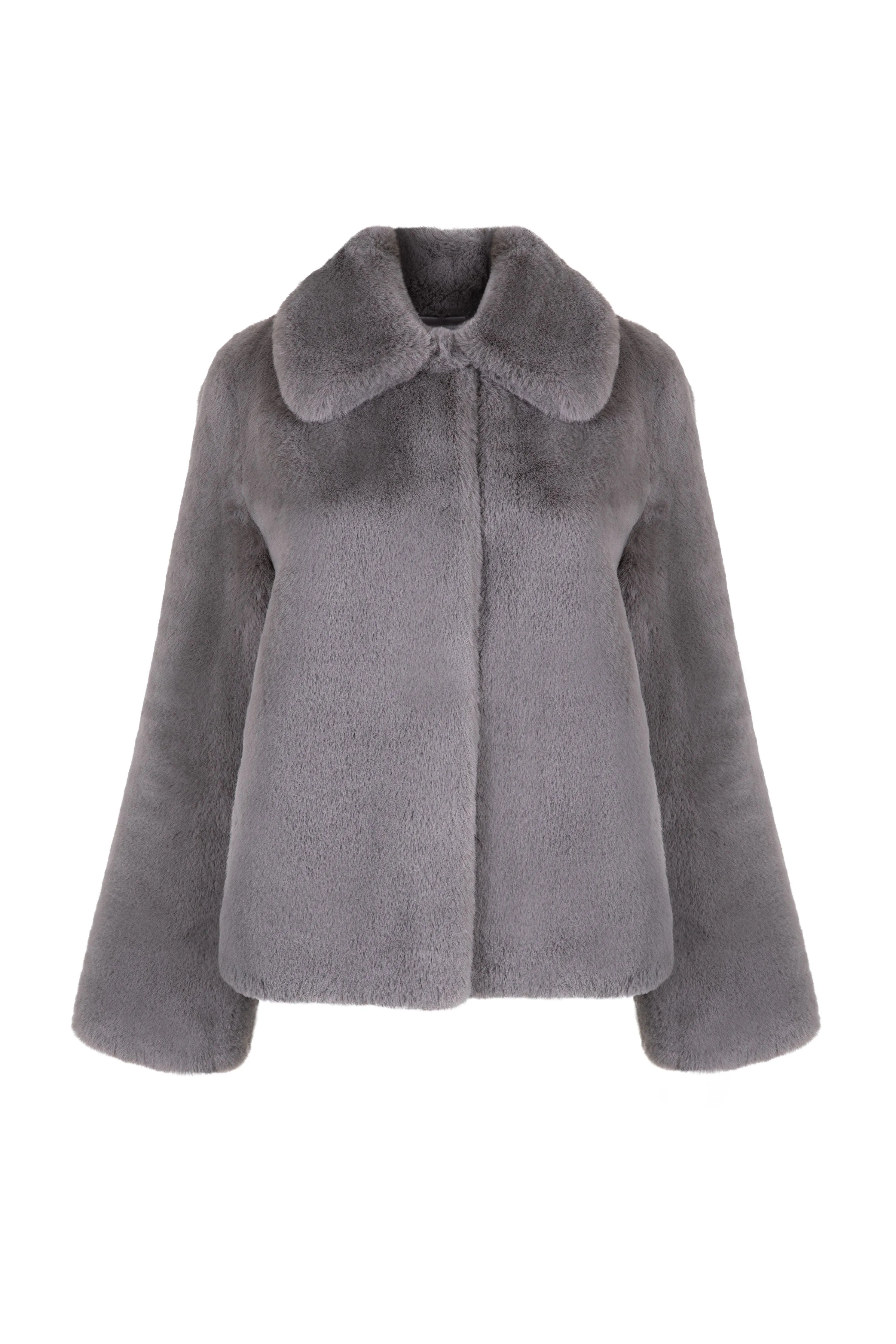 Christie Luxe Recycled Vegan Fur Collar Jacket | Dark Grey