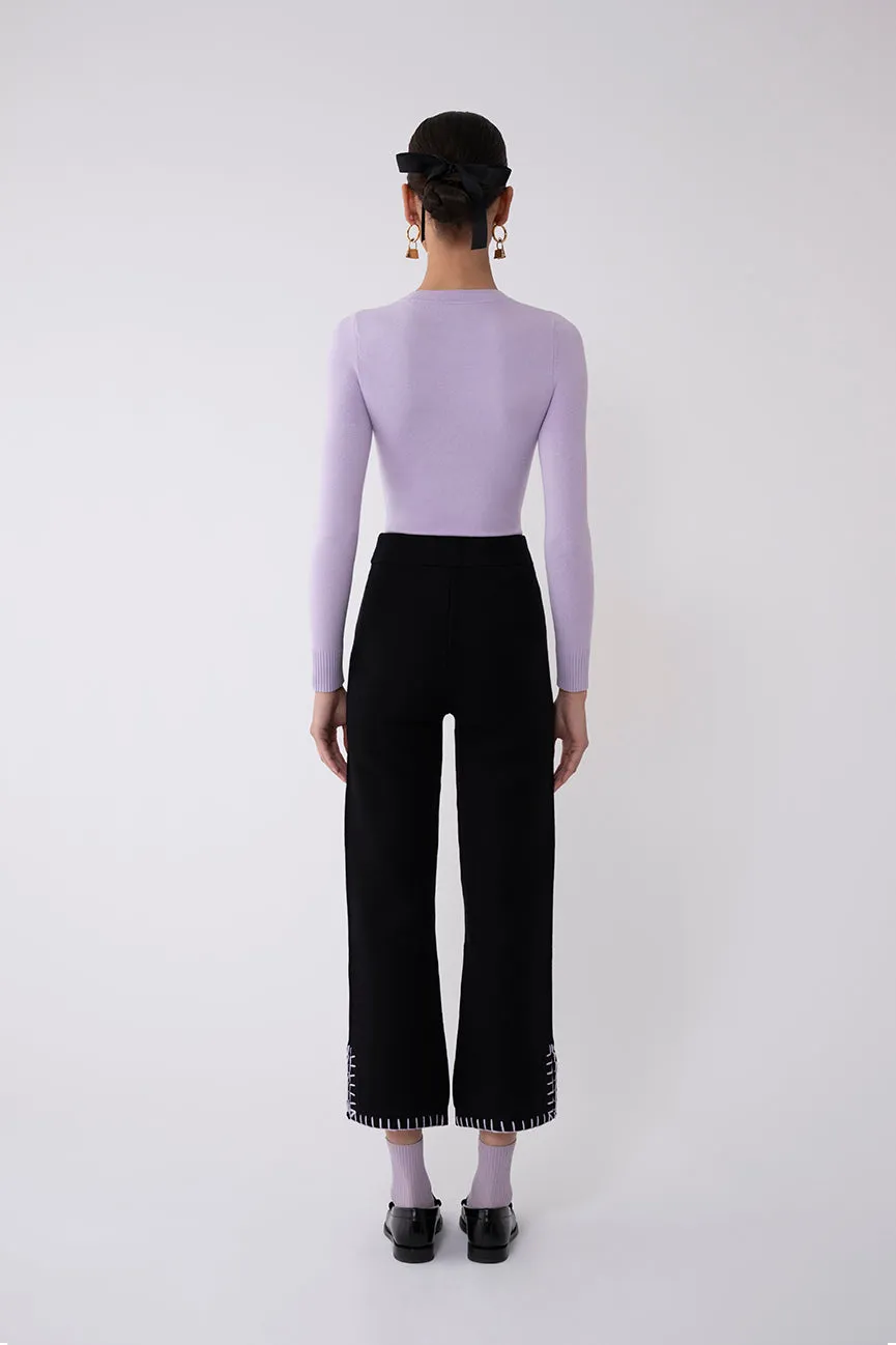 Coal Peachskin Cropped Pants