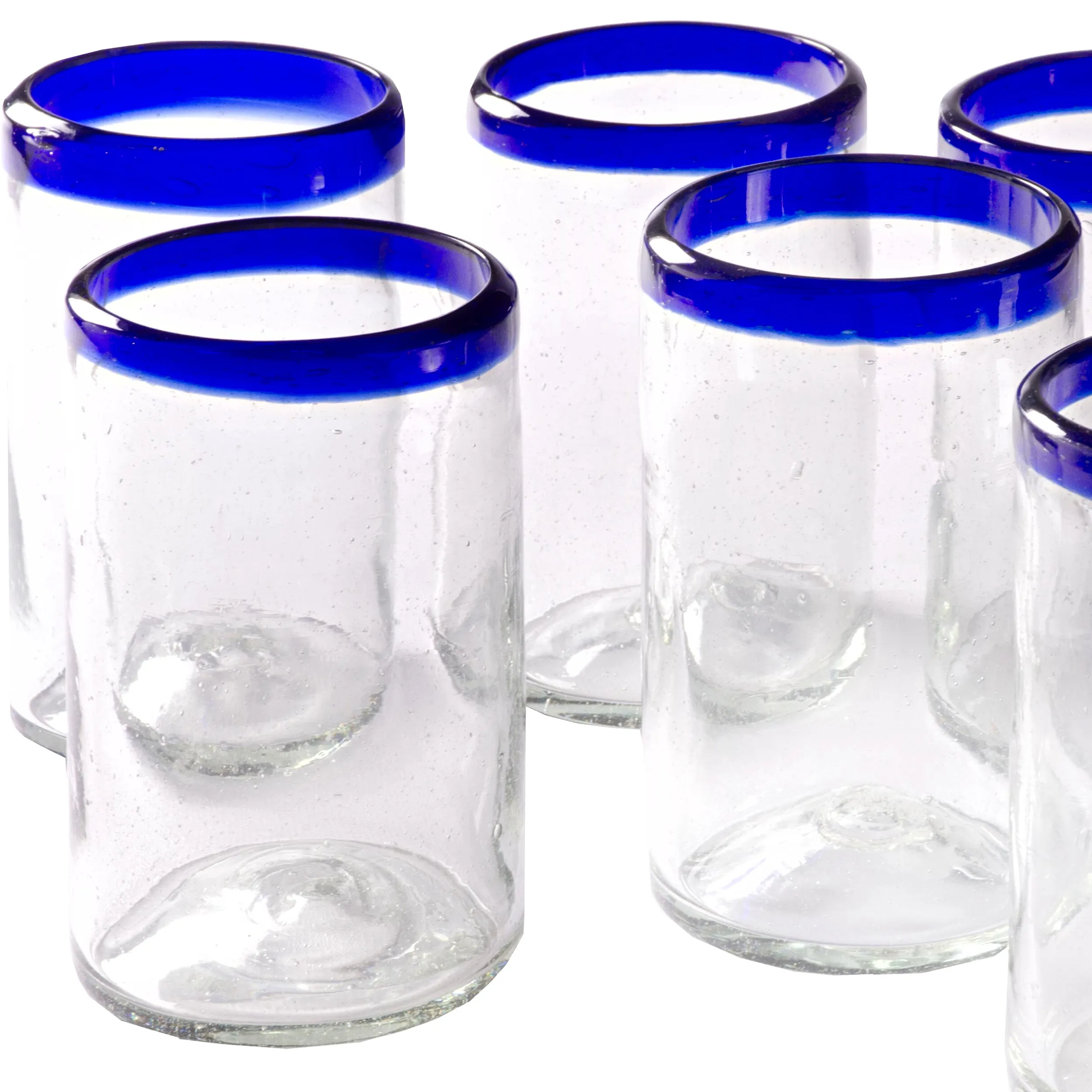 Cobalt Blue Rim Tumbler - 16 oz - Set of 6