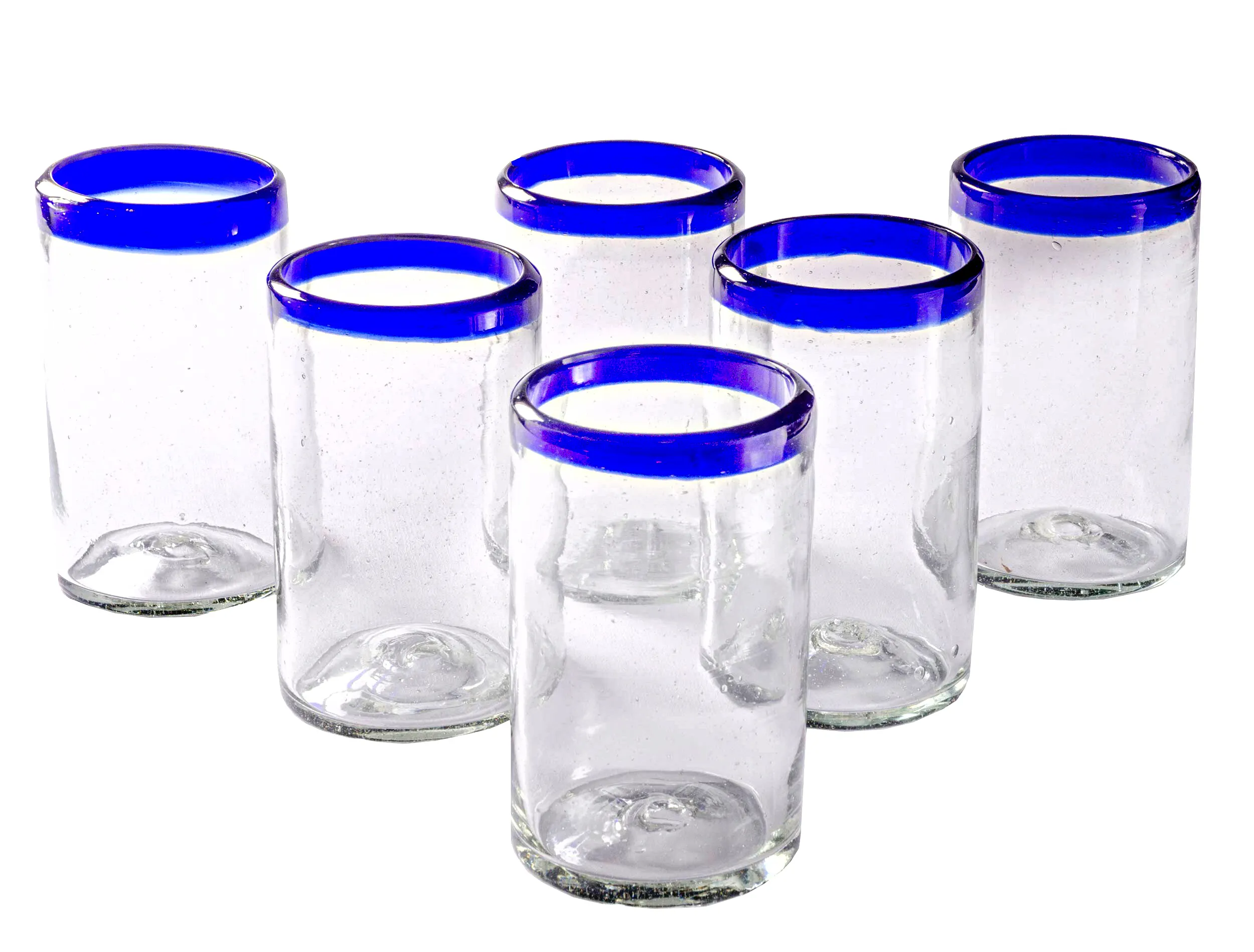 Cobalt Blue Rim Tumbler - 16 oz - Set of 6